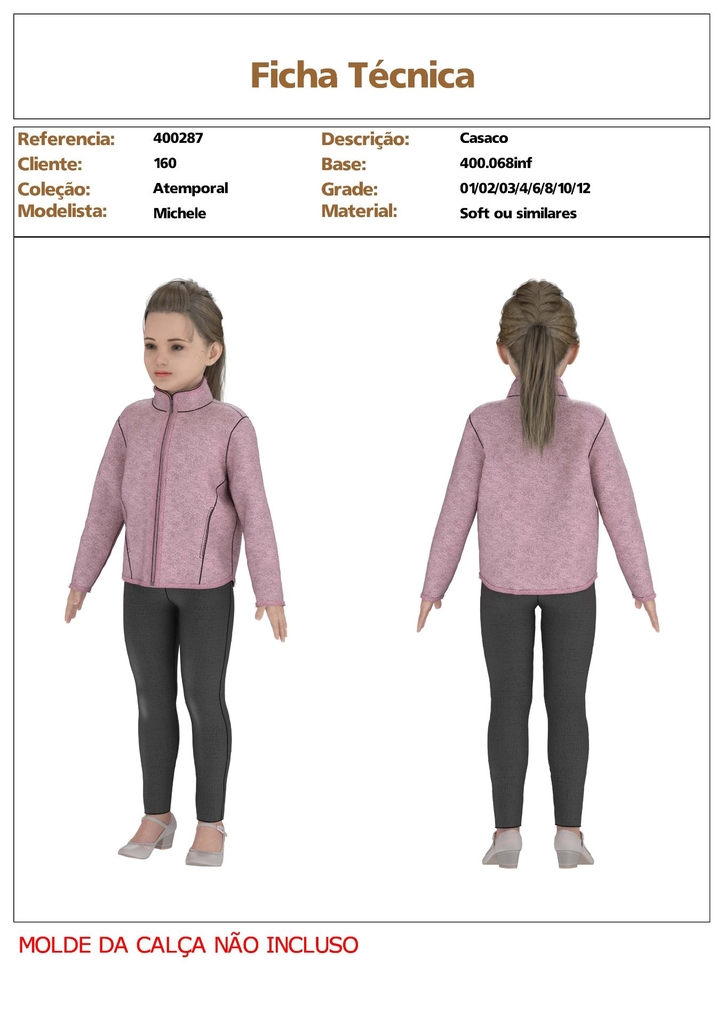 Molde Sob medida - Modelagem - Calça Social Infantil - Unissex