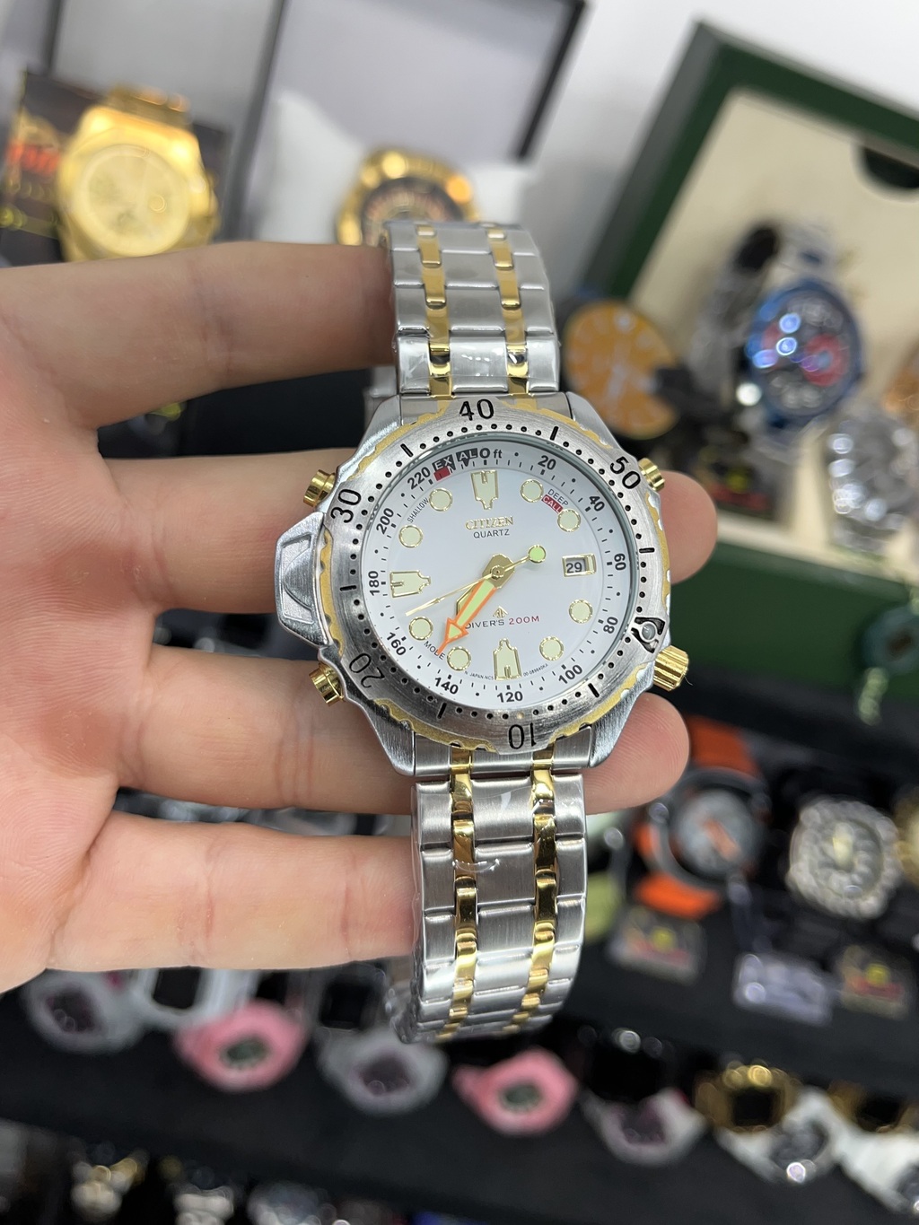 CITIZEN AQUALAND C500 BRANCO 41MM A PROVA DAGUA 10ATM