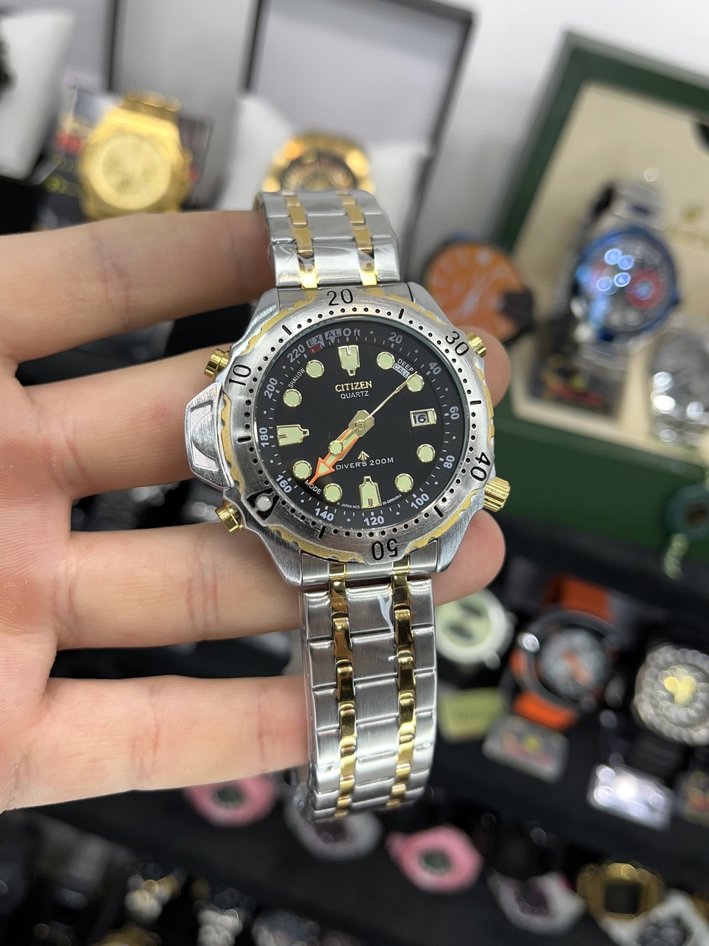 CITIZEN AQUALAND C500 PRETO 41MM A PROVA DAGUA 10ATM