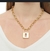 Colar Choker Corrente elos Grossa com Pingente Cadeado Folheado Ouro 18K Dourado Moda Blogueira - Store LVO