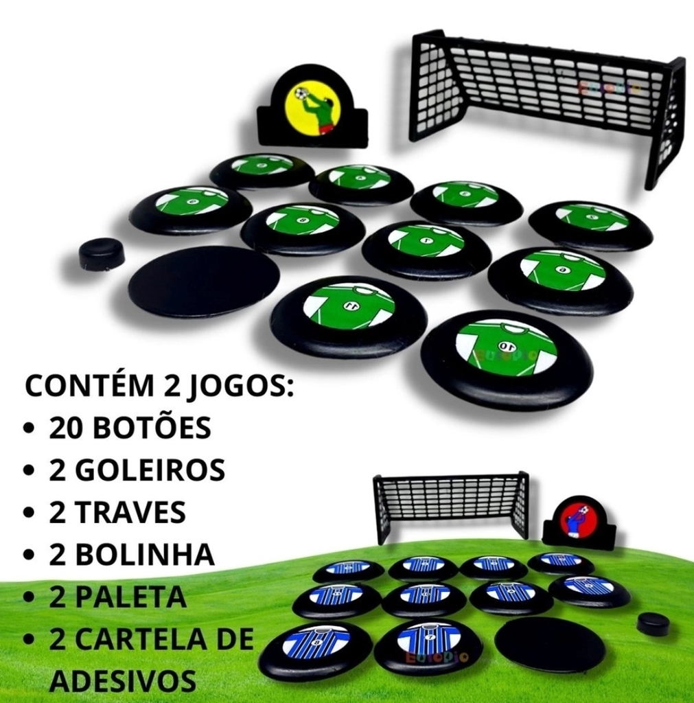 Jogo Futebol de Botão c/ 2 times Infantil Brinquedo - mini toys - Botão  para Futebol de Botão - Magazine Luiza