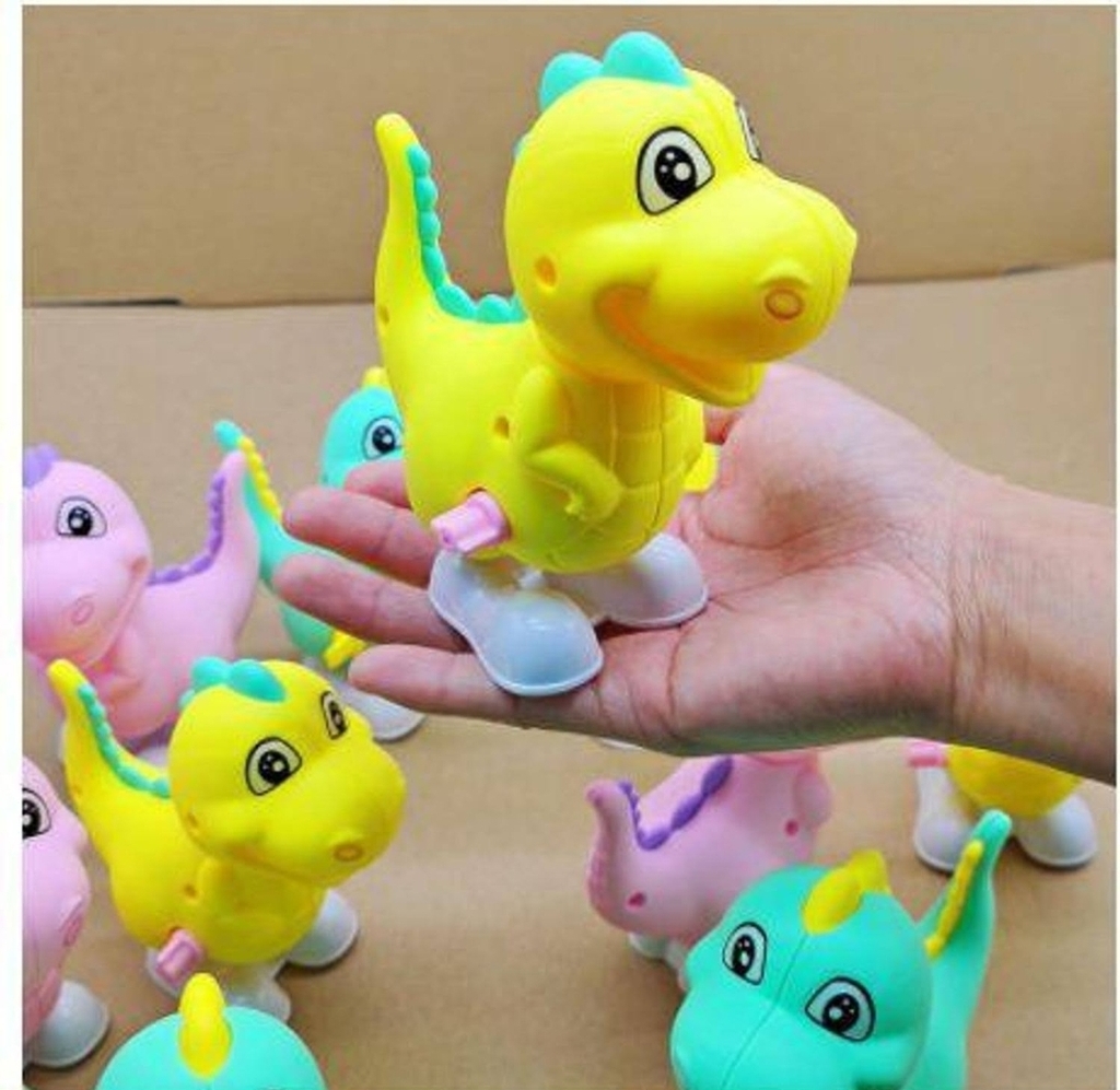 Dinossauro Colorido Movido A Corda De Brinquedo Infantil