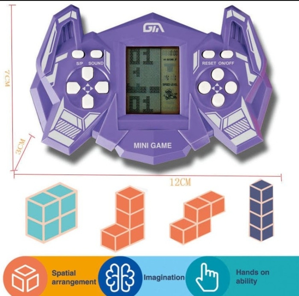 Brinquedo Mini Game Portátil LCD Eletrônico Classico Jogos Tetris 23/  quebra Cabeça/ Blocos Adulto Infantil