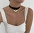 Colar Choker Veludo Amarração Com Pingente Coração Grande Folheado Ouro 18k Dourado Cordão Feminino na internet