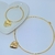 Kit Conjunto Colar e Pulseira Feminino com Pingente Coração Pequeno Liso Folheado Ouro 18k Lançamento Moda Blogueira - comprar online