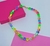 Colar Choker Miçangas Coloridas Carinha Smile Grande Inspiração Blogueira Virginia Zé Tendência Moda Verão