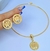 Kit Conjunto Colar e Brincos Feminino com Pingente Medalha Arvore da Vida Folheado Ouro 18k Blogueira Luxo