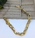 Colar Choker Feminino Corrente Elos Duplo Grosso Mix Dourado com Prata Folheado Ouro Elo Quadrado Tendência Lançamento - loja online