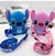 Bolsa Infantil Silicone Personagem Disney Lilo Stitch Angel com Alça Transversal Mini Bolsinha com Ziper porta Moedas Presente