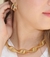 Colar Choker Torcido Mola Elos Andulado Folheado Ouro 18k Dourado Prata Tendência Blogueira Moda