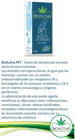 Bioactiva Aceite De CBD Pets x20 ML - comprar online