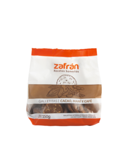 Zafran Galletitas Cacao, maní y café 150g.