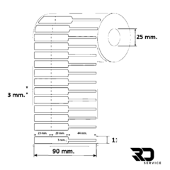 2500 etiquetas joyeria 90 mm x 11 mm. formato remo Opp en internet
