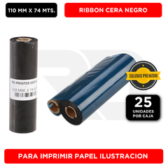 25 Ribbon Cera Premium 110 mm. x 74 mts. negro out