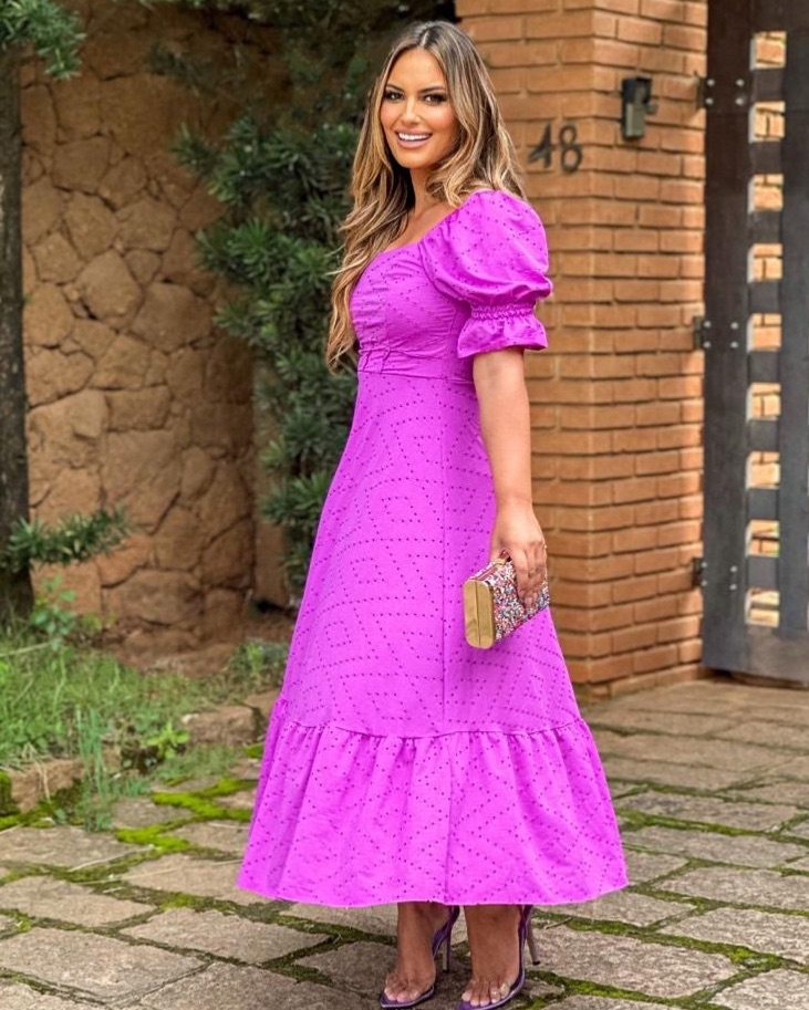 Vestido longo cheap rosa fucsia