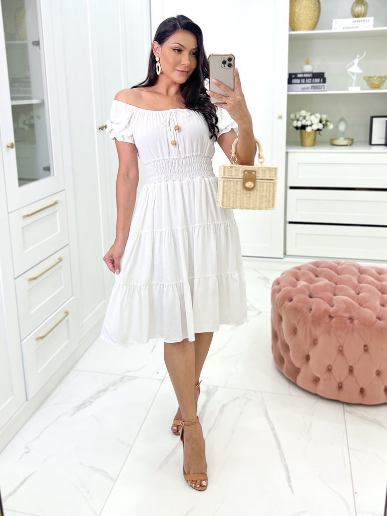 Vestido de on sale viscose branco