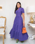 Vestido Medina Longo Roxo Malha Lese - loja online