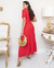 Vestido Medina Longo Vermelho Malha Lese - loja online