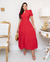 Vestido Medina Longo Vermelho Malha Lese - comprar online
