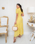 Vestido Medina Longo Amarelo Malha Lese - comprar online
