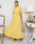 Vestido Medina Longo Amarelo Malha Lese na internet