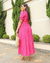 Vestido Medina Longo Pink Malha Lese - comprar online