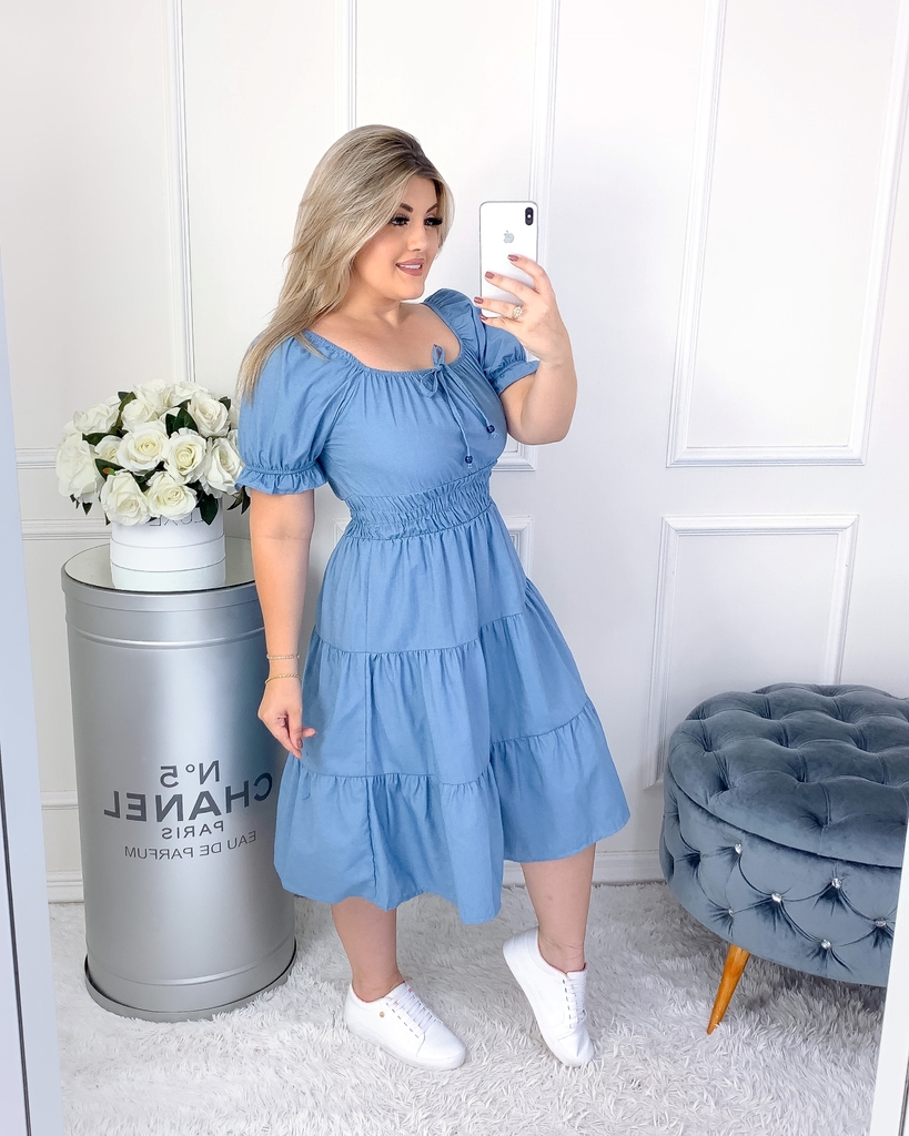 Vestido jeans store evangelico