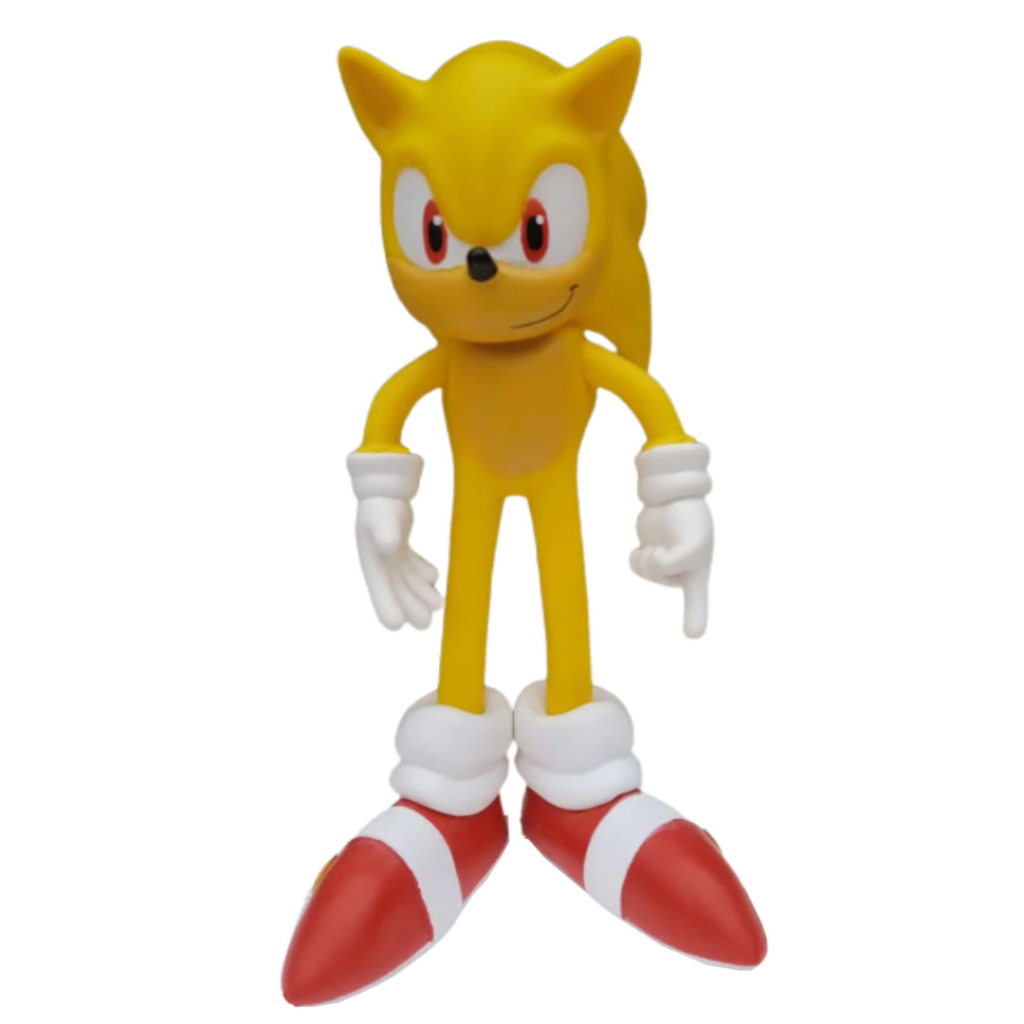 Boneco Sonic Amarelo Action Figure Personagem Articulado