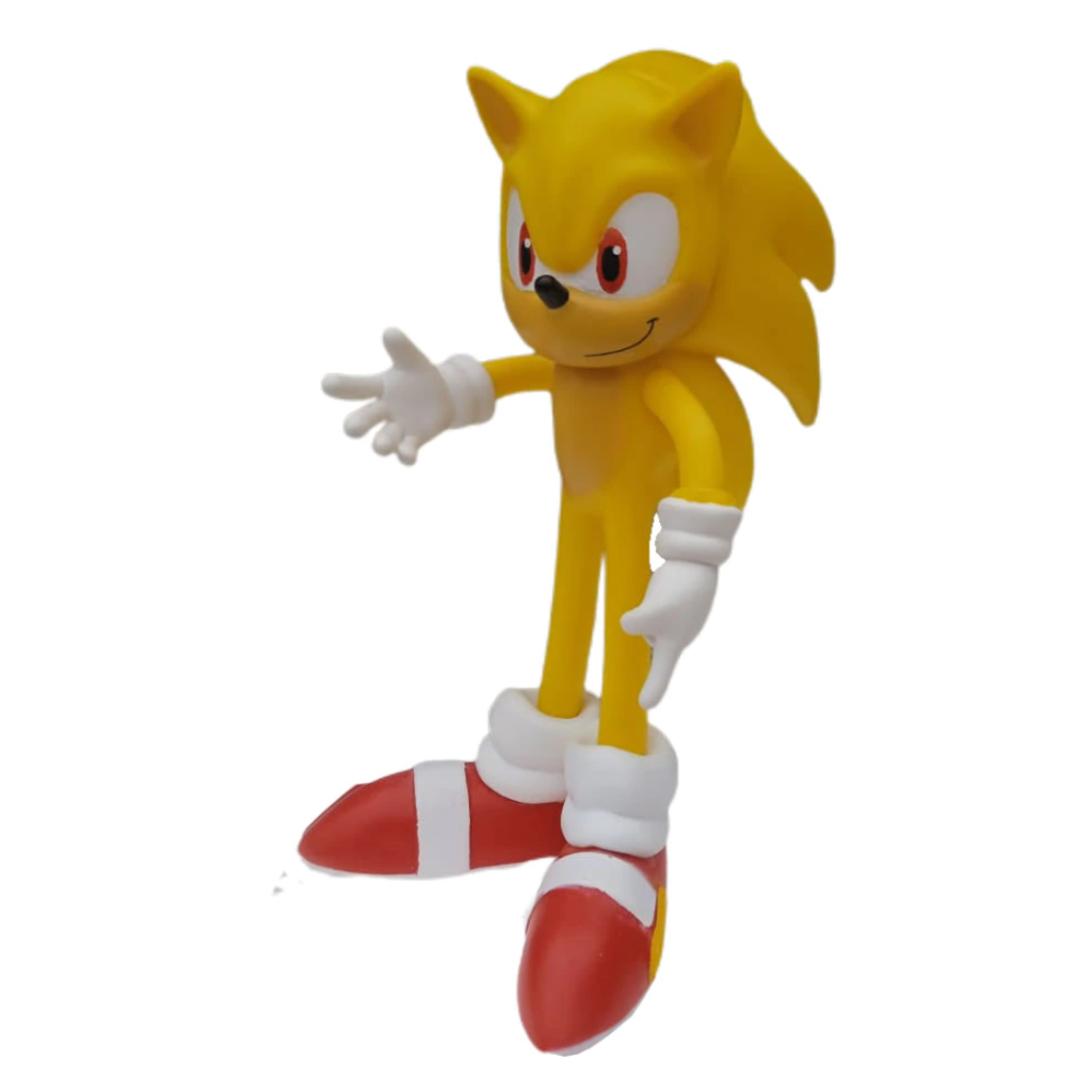 Boneco Sonic Amarelo Action Figure Personagem Articulado