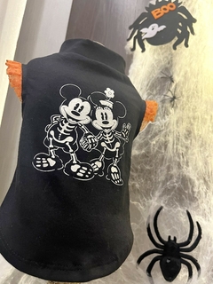 Camiseta Regatinha Babado Esqueleto Mickey e Minnie para cachorro e gato - comprar online