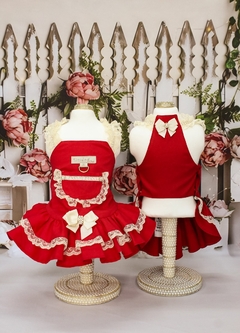 Vestido Lace Vermelho para cachorro e gato