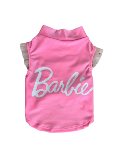 Camiseta Regata Barbie Rosa Bebê com Proteção UV para cachorro