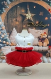 Vestido Natal Noela Vermelho e Branco para cachorro e gato