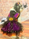 Vestido Halloween Bruxinha Morgana para cachorro e gato