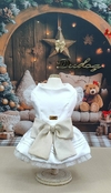 Vestido Ano Novo Lovely Branco para cachorro e gato