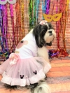 Fantasia Pet - Vestido Minnie Branco e Rosa para cachorro