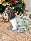 Vestido de Festa Verde Natal e Ano Novo para Cachorro e Gato