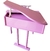 Piano De Cauda Infantil 30 Teclas Turbinho Rosa Com Banco - SHOW POINT