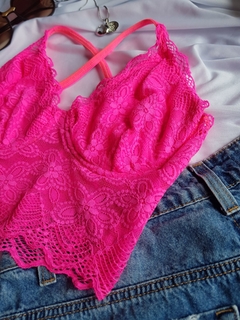 Cropped rosa neon - Minúcia lingerie