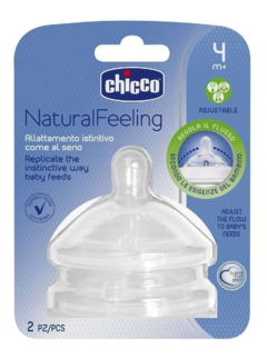 TETINA CHICCO NATURAL FEELING 4 MESES + x 2 unidades