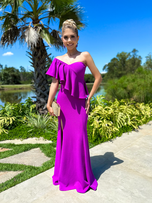 Vestido de crepe deals justo