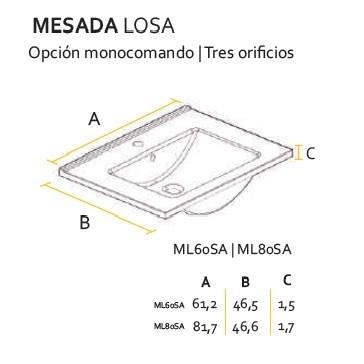 Mesada Buona Losa 60 SA3 MLB60SA3