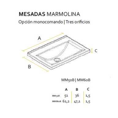 Mesada Buona Marmolina 50B3 MM50B3