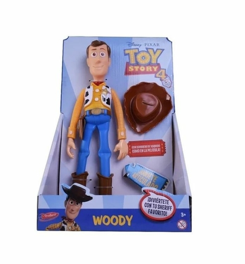Figura Woody Toy Story 4 Articulado en Brazos y Cabeza Con Sombrero Muneco mide 28 Cm.