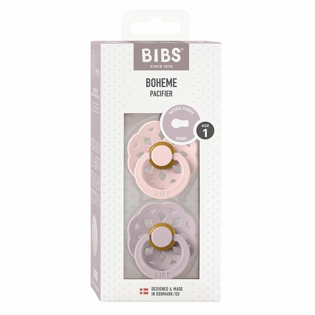 Bibs Chupete Bibs Boheme Pacifier x 2 - Blossom / Dusky Lilac - Tetina De  Caucho Natural - Latex - 0 - 6 Meses - Talle 1: 0 - 6 Meses