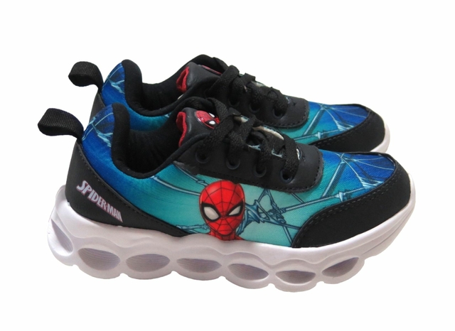 Zapatillas Spiderman (Hombre Araña) Con Luz Led y Cordon - 29 AL 34