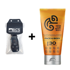 Kit Bag à prova d'água para chaves + Protetor Solar Vegano Mutifuncional Mineral Corporal e Facial com FPS 30