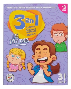 3 EN 1: Lotería + Juego de memoria + Alinea 4 / Cuerpo humano - Dinosaurios - Las Emociones - tienda online