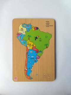 ROMPECABEZA DE ENCASTRE CON MAPAS en base de madera - tienda online