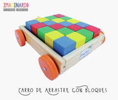 CARRO DE ARRASTRE CON BLOQUES - Imaginario Tienda Lúdica 